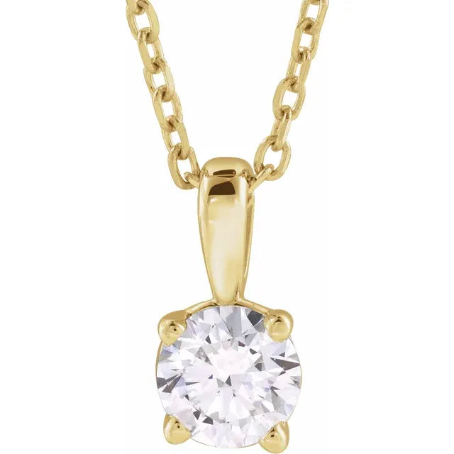 14K 1 CT Lab-Grown Diamond 18" Necklace