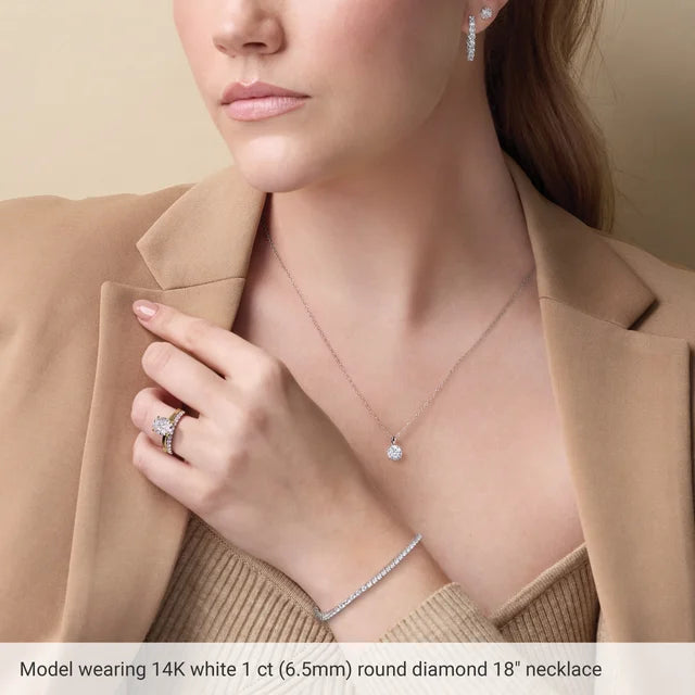 14K 1 CT Lab-Grown Diamond 18" Necklace
