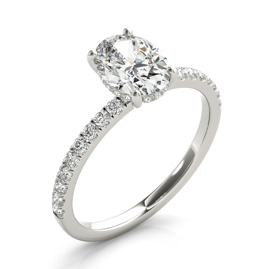 Oval Hidden Halo Engagement Ring