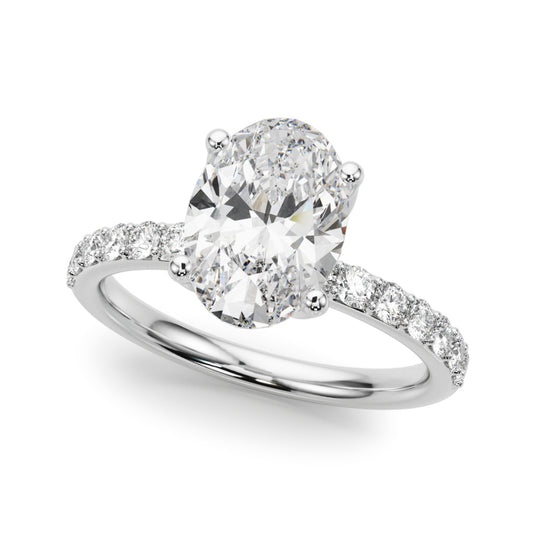 Floral Oval Engagement Ring