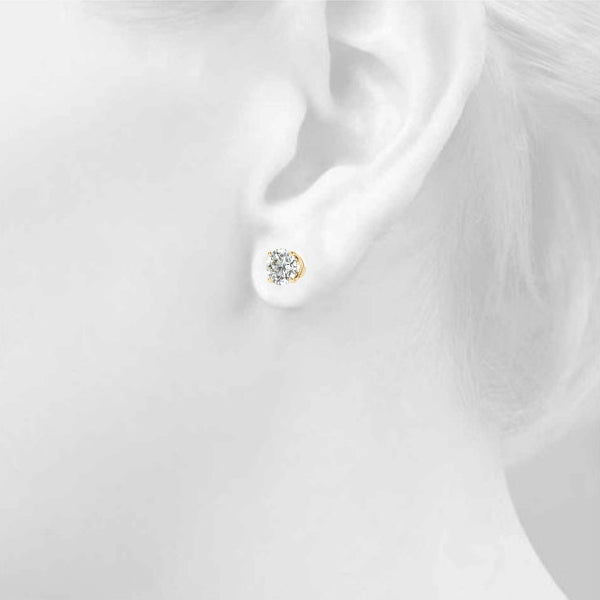 1.50ct Lab Diamond VS F Round Studs 4 prong