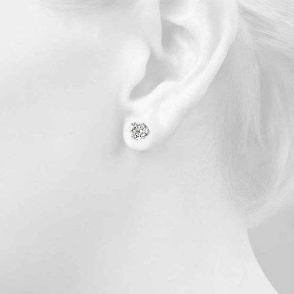 1.50ct Lab Diamond VS F Round Studs 4 prong
