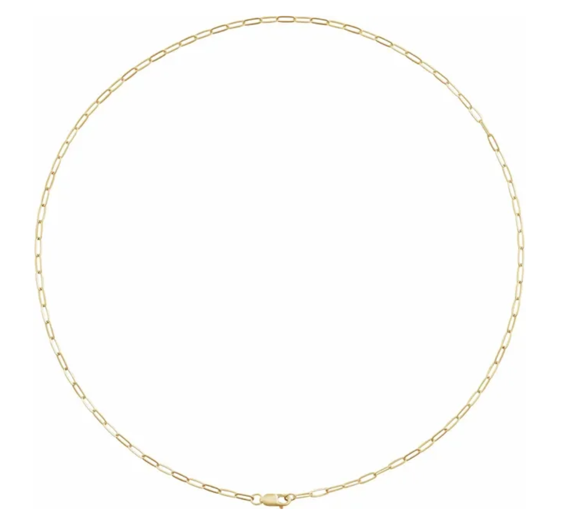 14K Paperclip-Style Chain