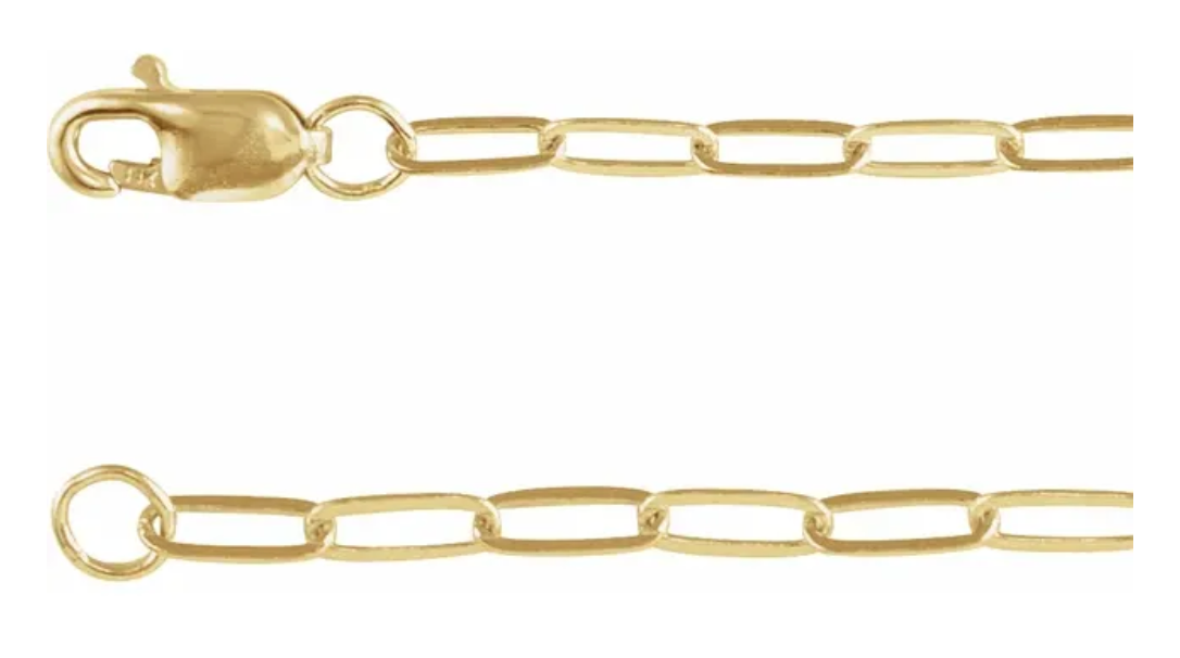 14K Paperclip-Style Chain