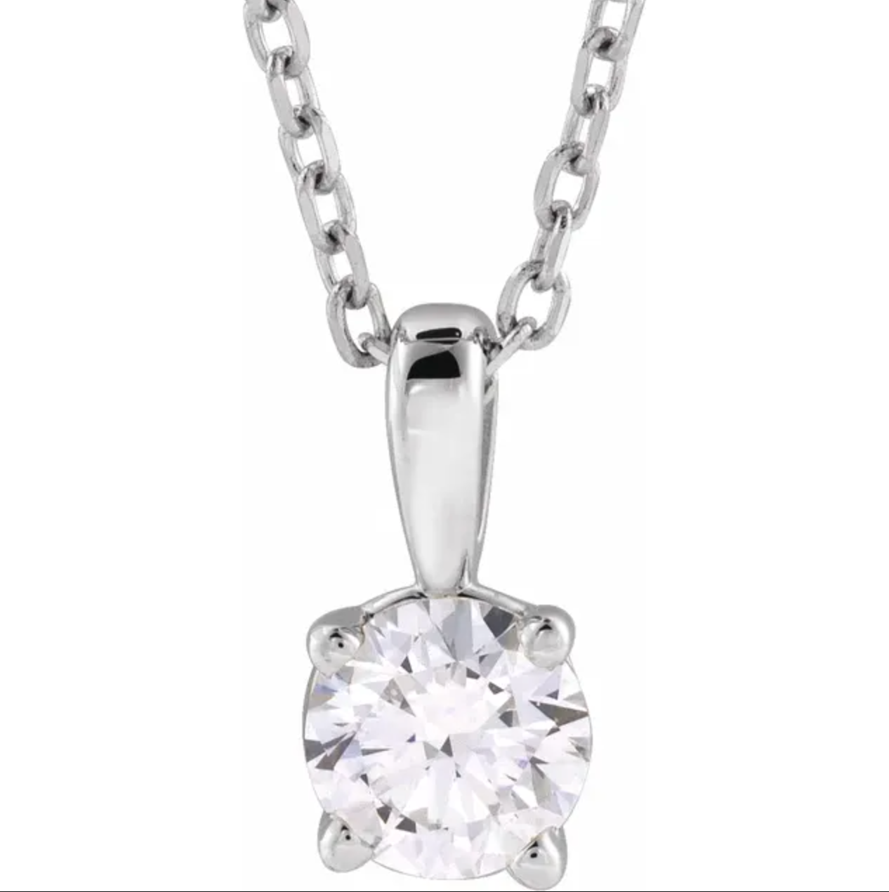 14K 1 CT Lab-Grown Diamond 18" Necklace
