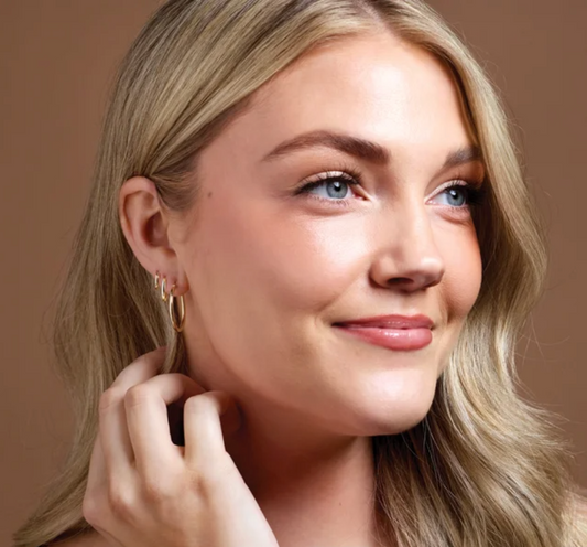 14K Yellow Tube 25 mm Hoop Earrings