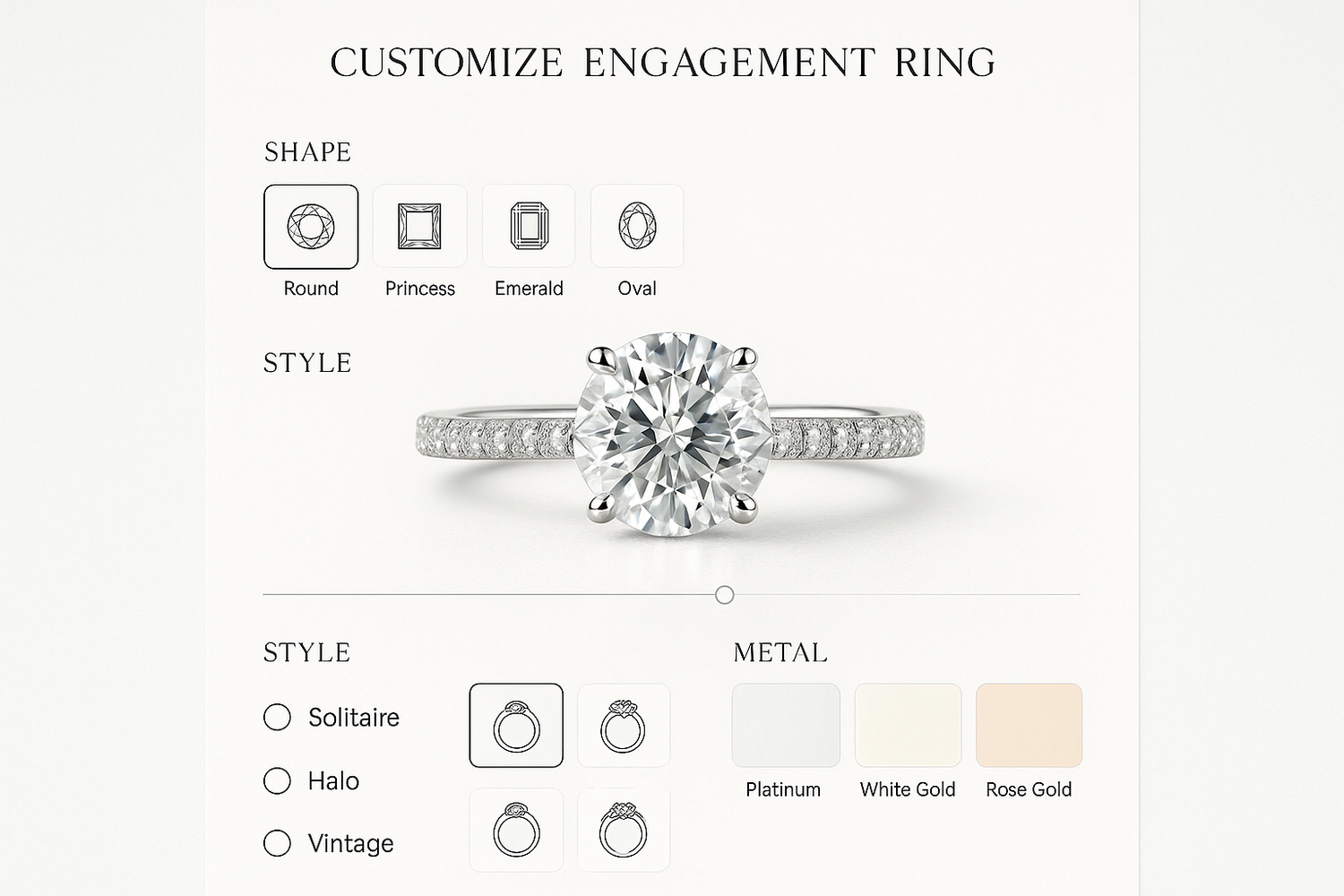 engagement ring customizer. 5:4 portrait