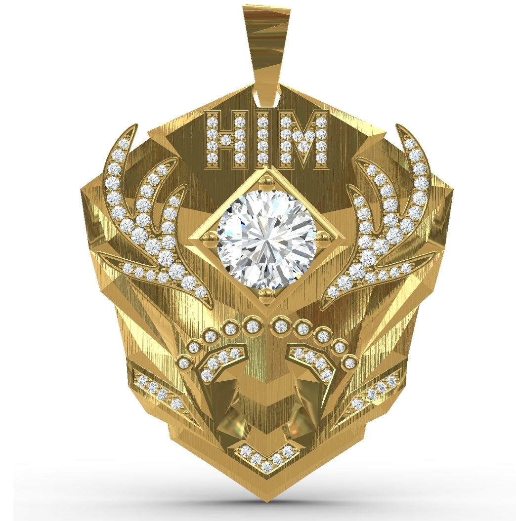 Payment 1 of 2 18ky Custom Mens diamond pendant LG 3.03 E VVS2 Center approx 3.6ct total