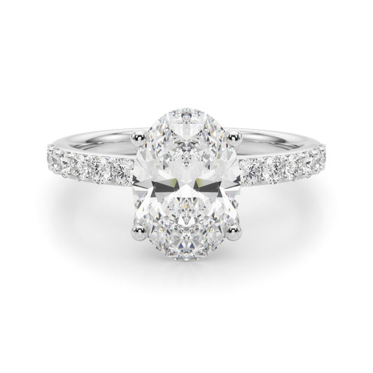 Floral Oval Engagement Ring