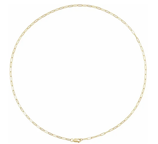 14K Paperclip-Style Chain